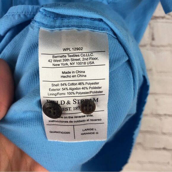 Field & Stream Blue Lightweight Button Up Men's Sz Large - Picture 7 of 10